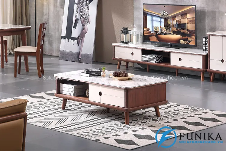 Khám phá các mẫu bàn trà mặt đá sang trọng cho phòng khách