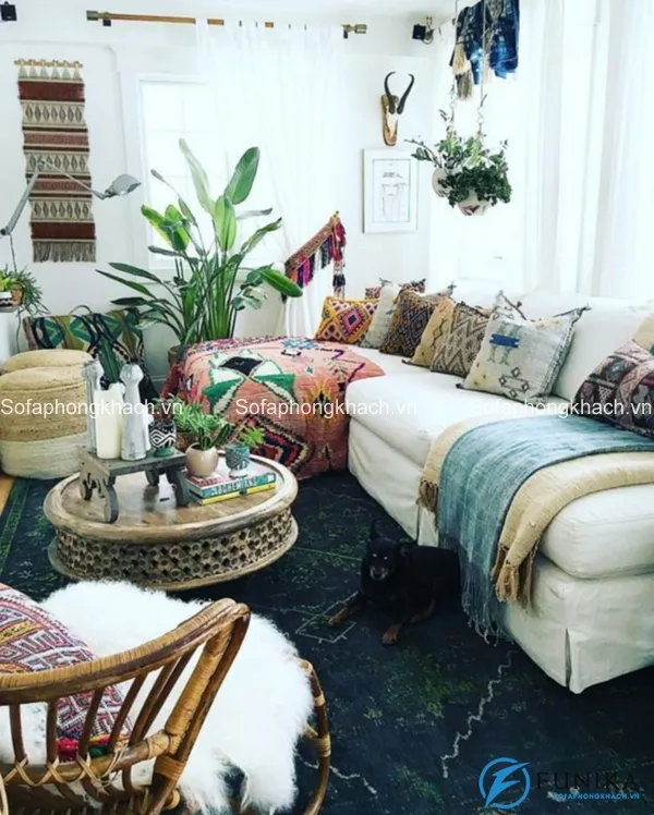 Chất liệu gỗ thô mộc cũng rất được ưa chuộng trong phong cách này