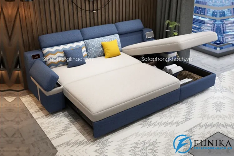 Sofa giường góc thông minh tích hợp loa phát nhạc, cổng sạc USB