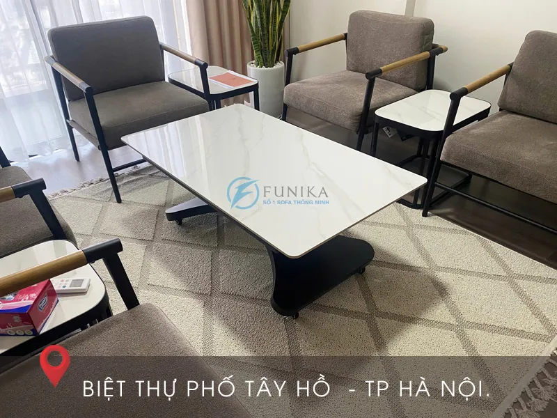Bàn trà H3001 tại Biệt Thự Tây Hồ Tp Hà Nội.
