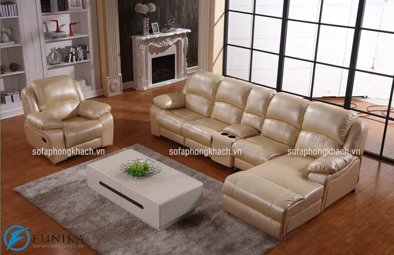 Sofa phòng khách chất liệu da thật - sự lựa chọn hoàn hảo