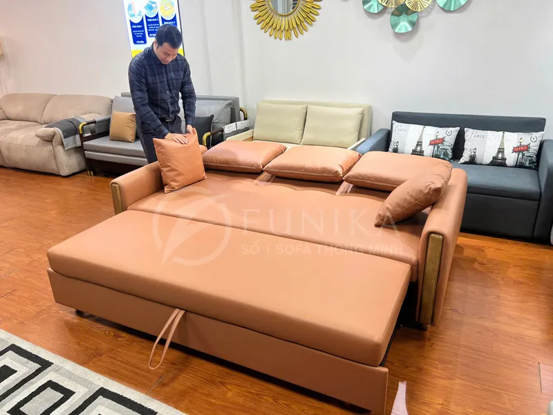 ghế sofa kéo thành giường ngủ 297 ở trạng thái giường ngủ rộng.