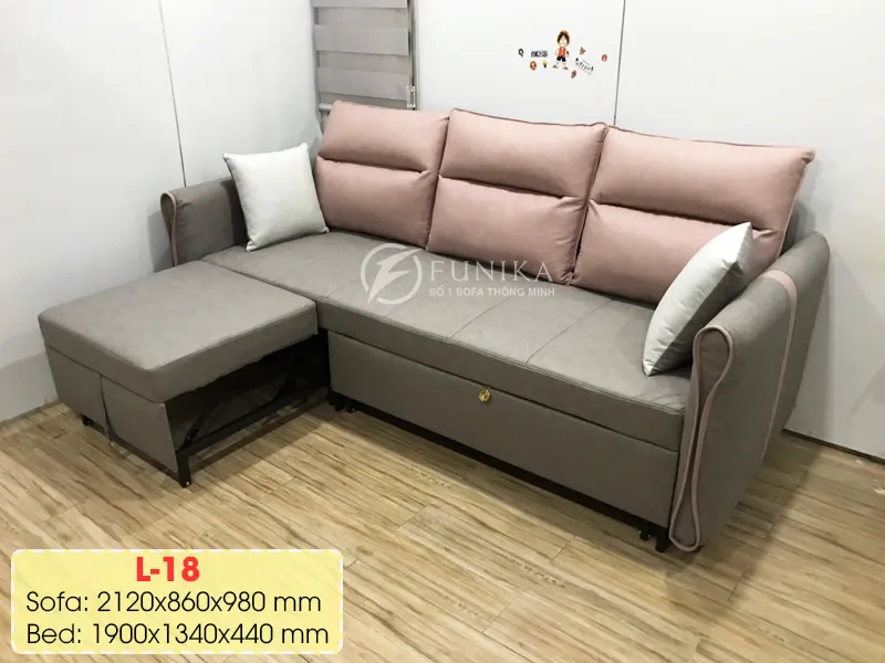 Ghế giường sofa hai ngăn kéo L18 tại Hoàng Đạo Thành Hà Nội.