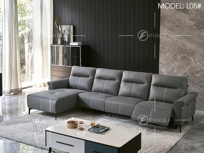 sofa chữ L L0 da thật