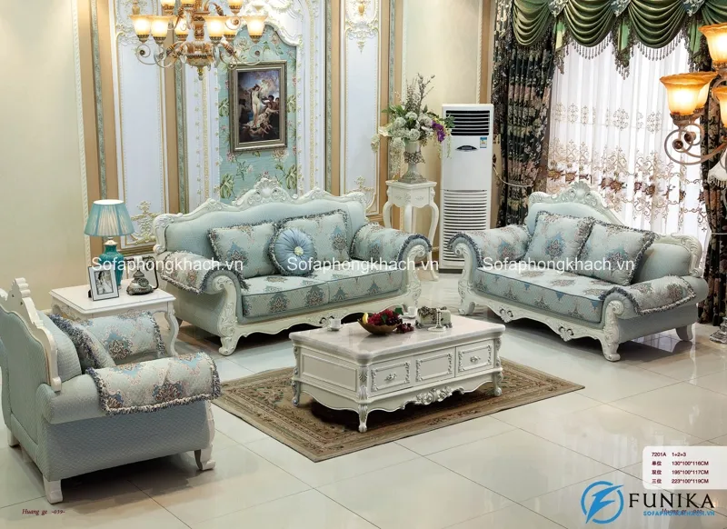 Sofa cổ điển nhập khẩu họa tiết hoa tinh tế với tác dụng gợi mở không gian sống