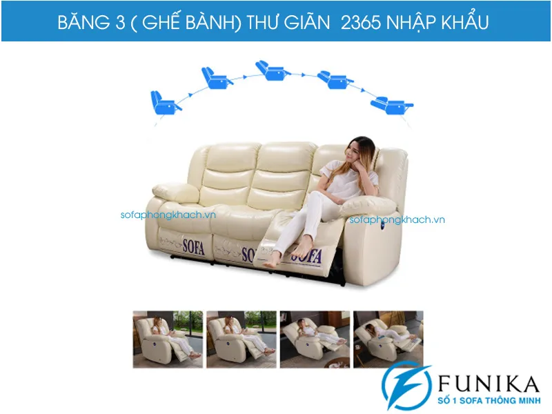 Ghế ba sofa thư giãn 2365 cao cấp
