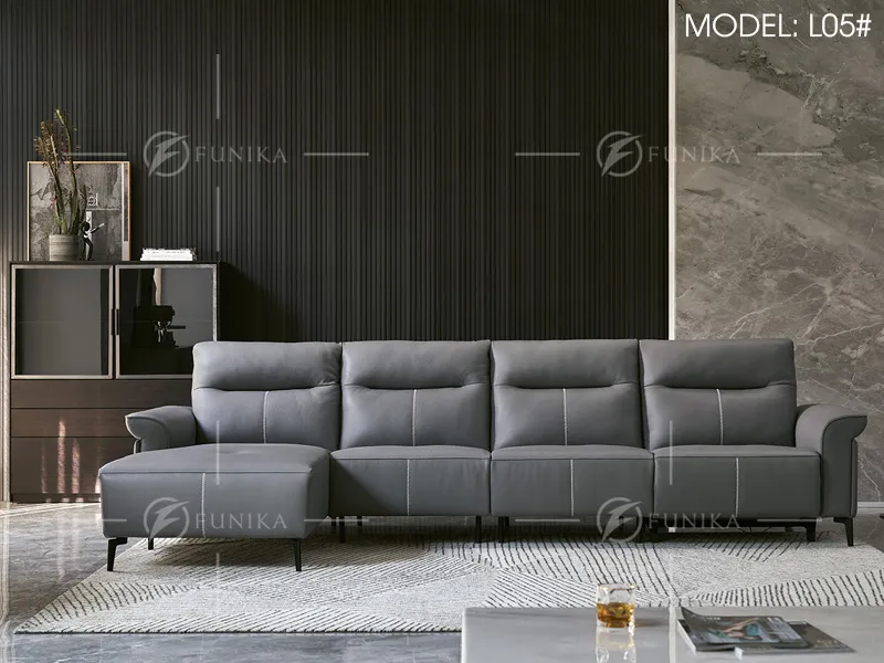 sofa chữ L L0 da thật