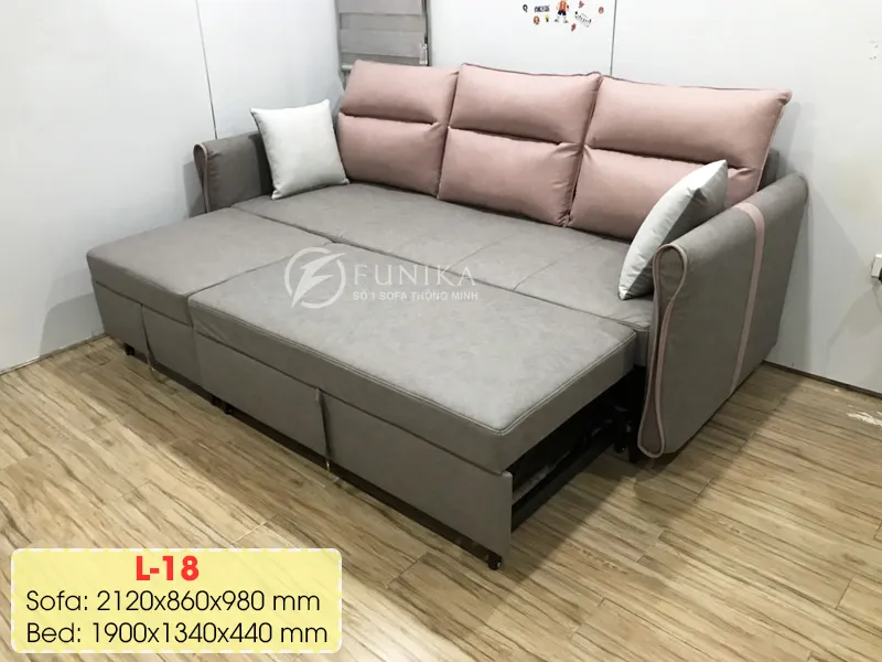 Ghế giường sofa hai ngăn kéo L18 tại Hoàng Đạo Thành Hà Nội.