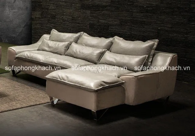 Các kiểu dáng ghế sofa chất liệu da cho phòng khách hiện đại