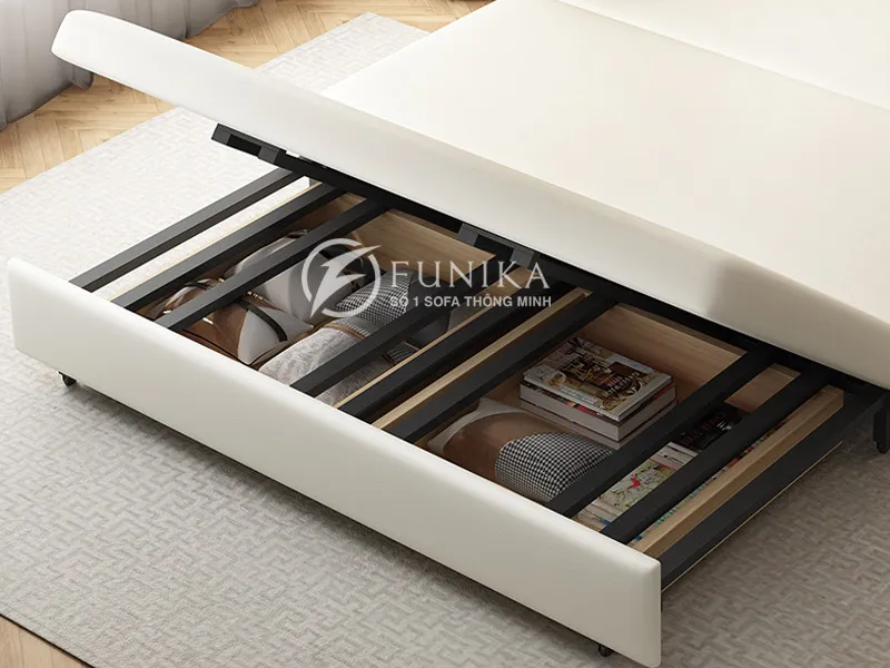 Hộp chứa đồ của sofa giường gỗ thông minh funi-220:
