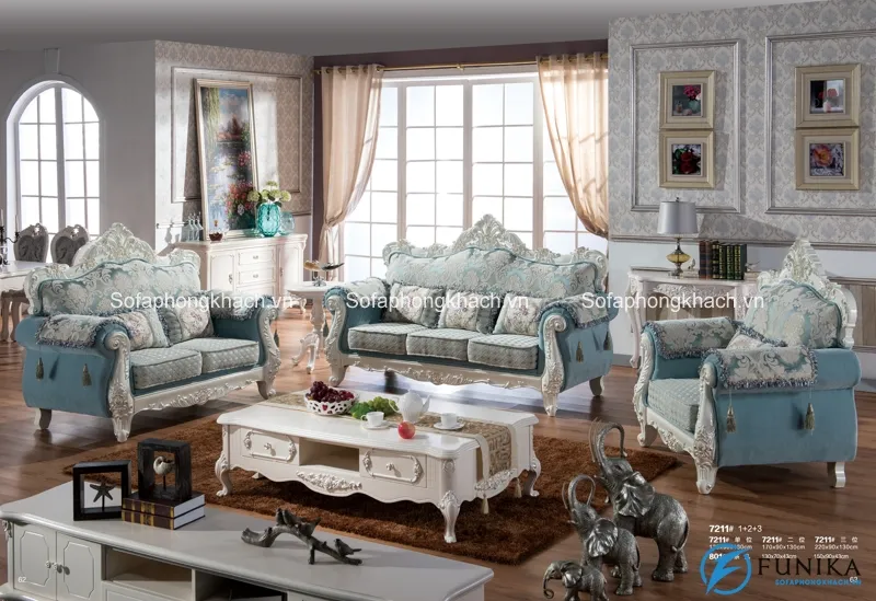 Sofa tân cổ điển cho phòng khách sang trọng và quý tộc