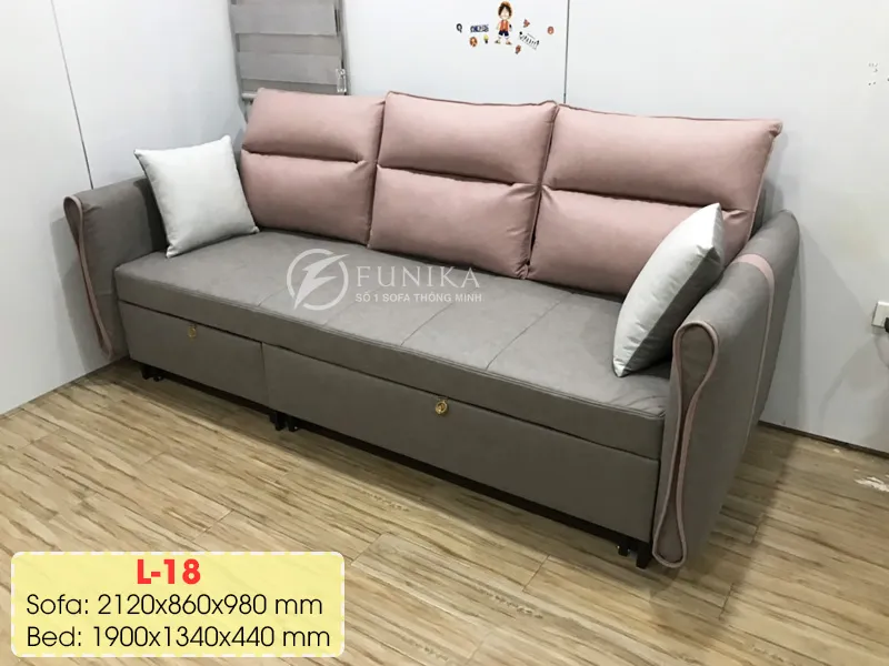 Ghế giường sofa hai ngăn kéo L18 tại Hoàng Đạo Thành Hà Nội.