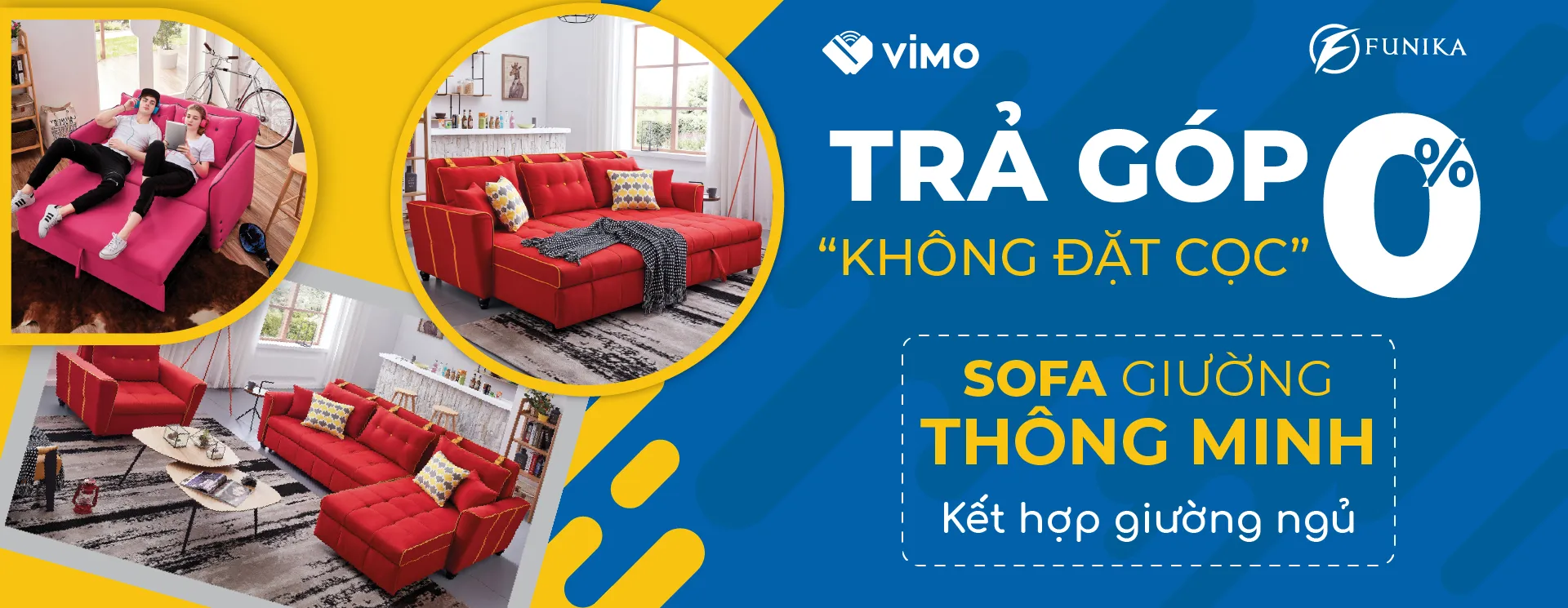 Mua sofa giường nhập khẩu cao cấp, trả góp 0% lãi suất qua Vimo