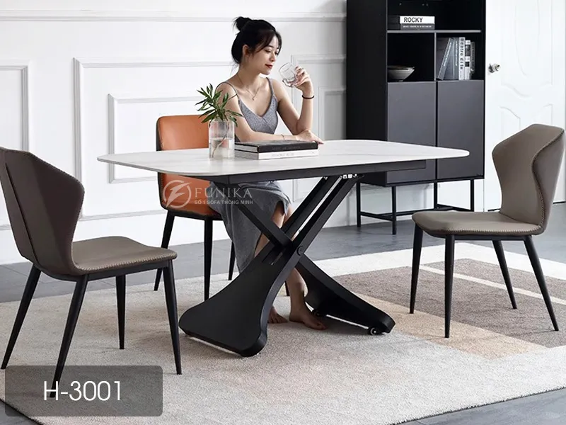 Bàn ăn thông minh nâng hạ làm bàn trà H3001