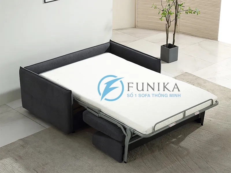 Ghế sofa giường thông minh cao cấp 2501 ở trạng thái giường ngủ êm ái.