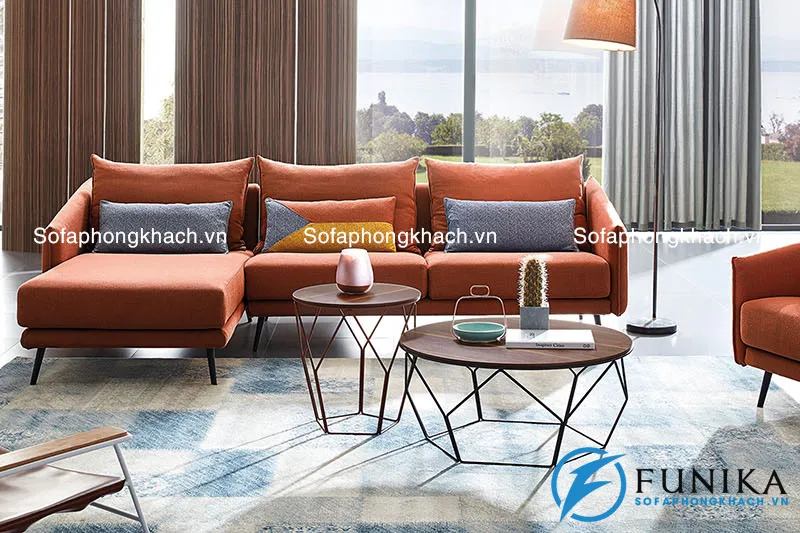 Bộ đôi sofa kiêm giường và bàn trà phòng khách dành cho căn hộ chung cư nhỏ