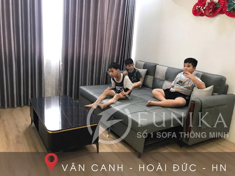 ghế sofa giường kéo L06-3 tại Vân Canh - Hoài Đức - Hà Nội.