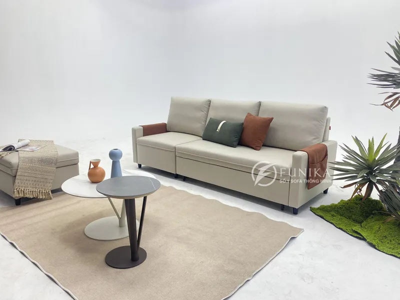 ghế sofa giường thông minh 266 cao cấp với chiếc đôn thần kỳ