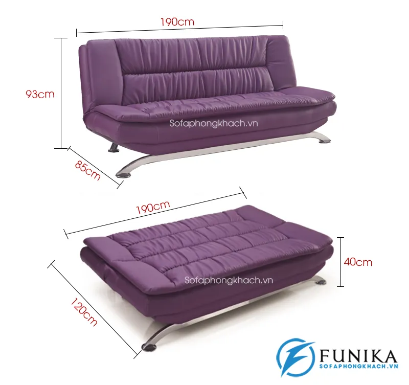 kích thước chi tiết sofa giường 937