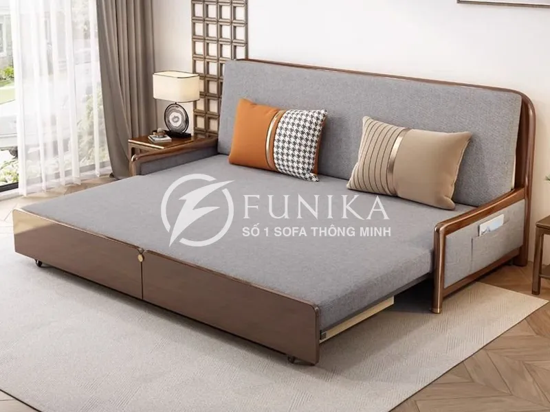 Ghế giường gấp đa năng gỗ thông minh 508