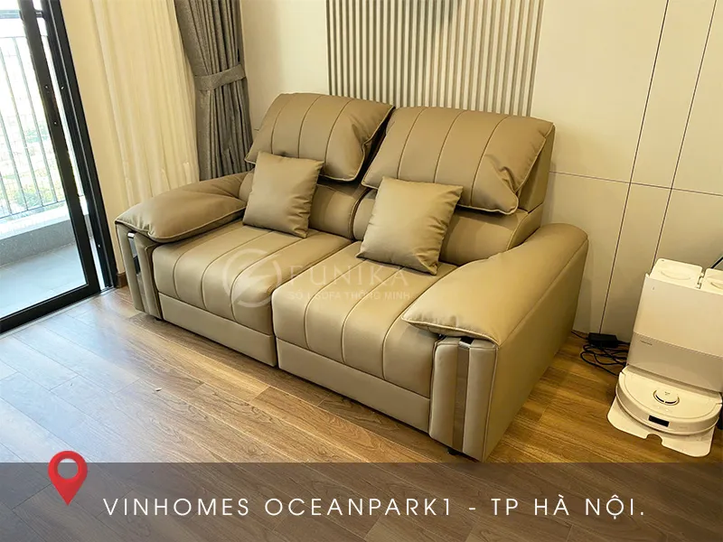 sofa tự động điều khiển da thật F807 trạng thái ghế ngồi tại VH Oceanparark1 Gia Lâm.