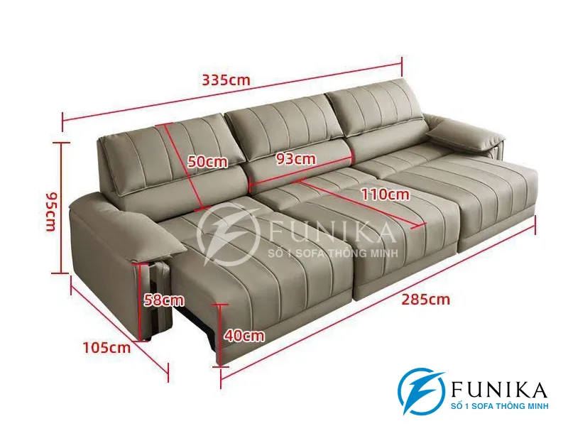 Kích thước sofa giường tự động F807 cao cấp
