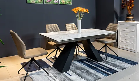 Bàn ăn mặt đá T839 gấp gọn