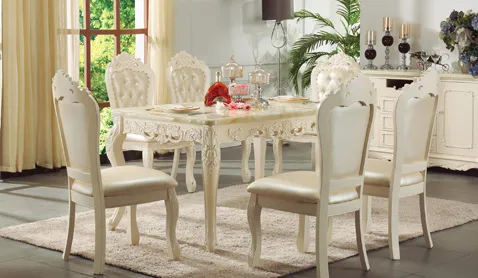 Bàn ăn tân cổ điển Tommy ngọc trai H62