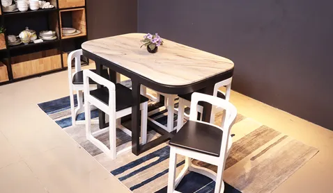 Bộ bàn ăn thông minh B601 kèm 6 ghế