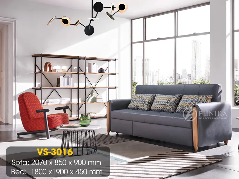 Sofa giường kéo VS3016 tùy biến thành giường ngủ siêu rộng