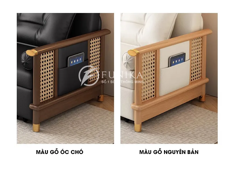 Hài màu tay của ghế sofa giường gỗ thông minh fu-220