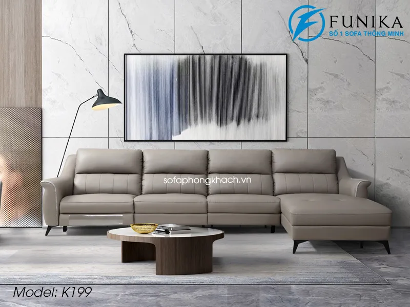 sofa da thật K199