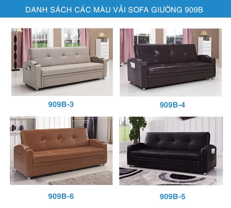 bảng màu sofa giường nhập khẩu 909B