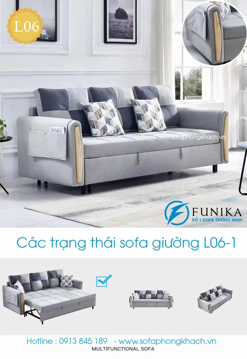 Các trạng thái sofa giường L06-1