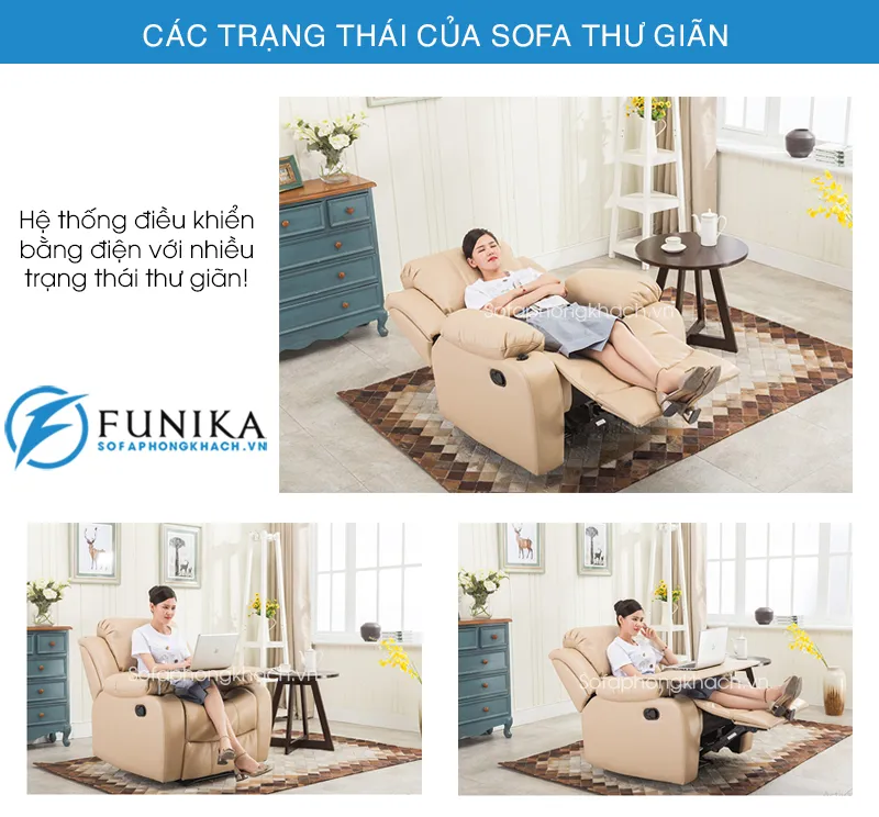 Các trạng thái của ghế sofa thư giãn