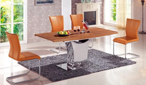 Bàn ăn mặt gỗ kéo dài T728