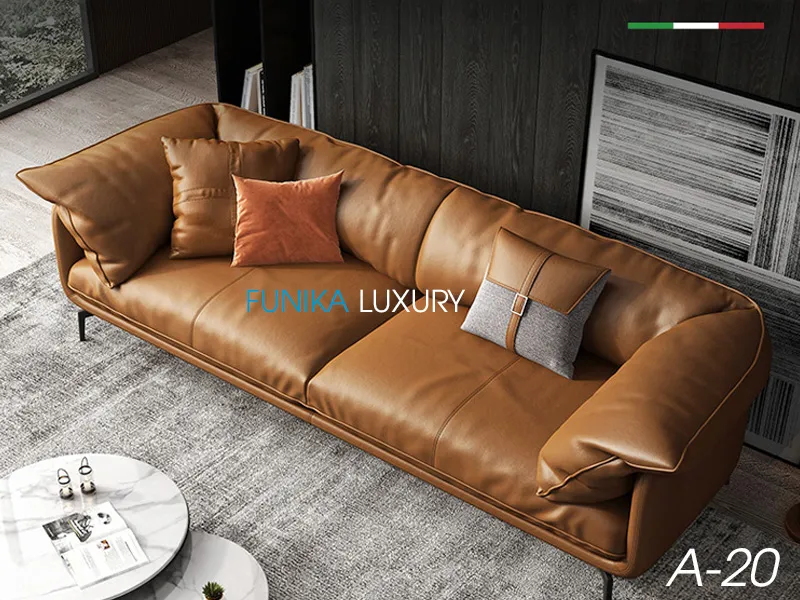 Ghế 03 sofa da thật A-20