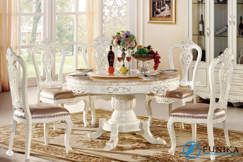 bàn ăn tròn cổ điển 8802X