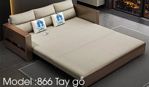 Sofa giường 866 tay gỗ cao cấp