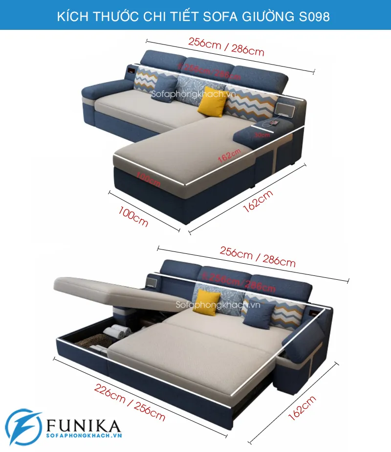 Sofa giường góc S098