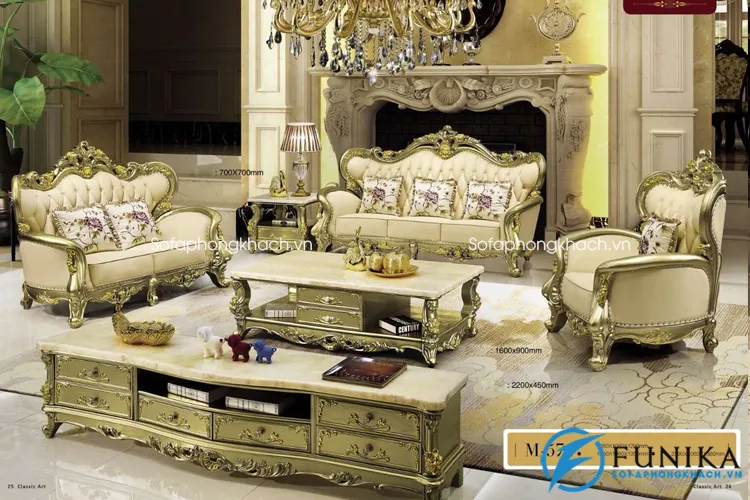 Sofa cổ điển Vàng đồng M57
