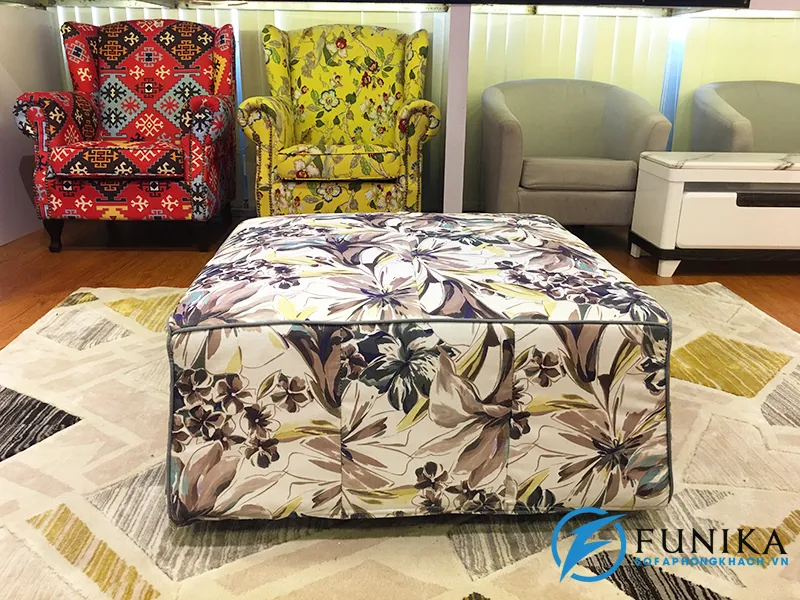 Đôn vuông sofa vải TL050