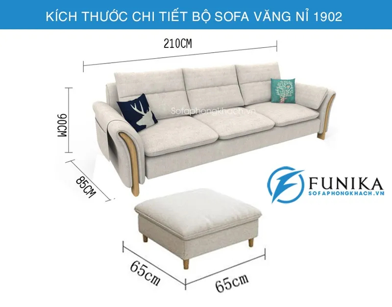 Sofa Văng Nỉ V1902-2
