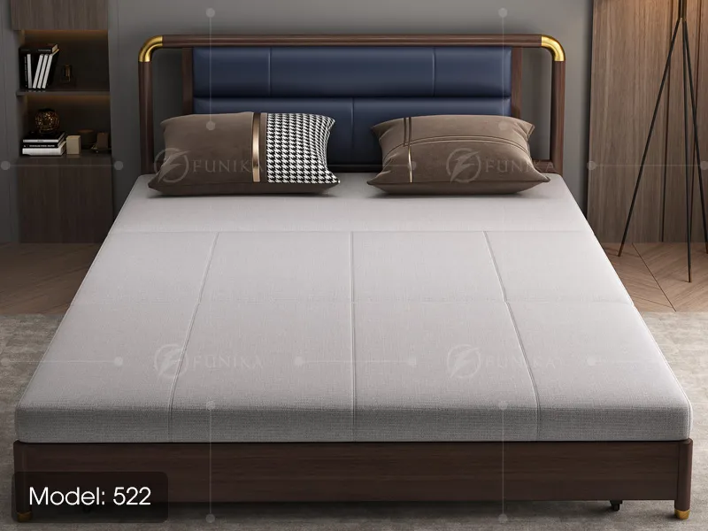 sofa giường gỗ thông minh 522 ở trạng thái thẳng