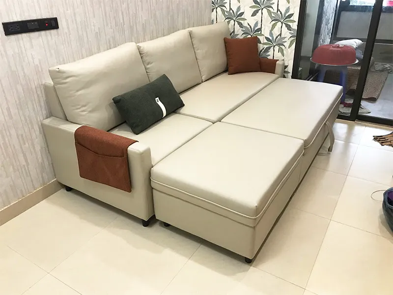 Sofa Giường F266 Vải Nano Cao Cấp Có Đôn Rời Kéo Thành Giường