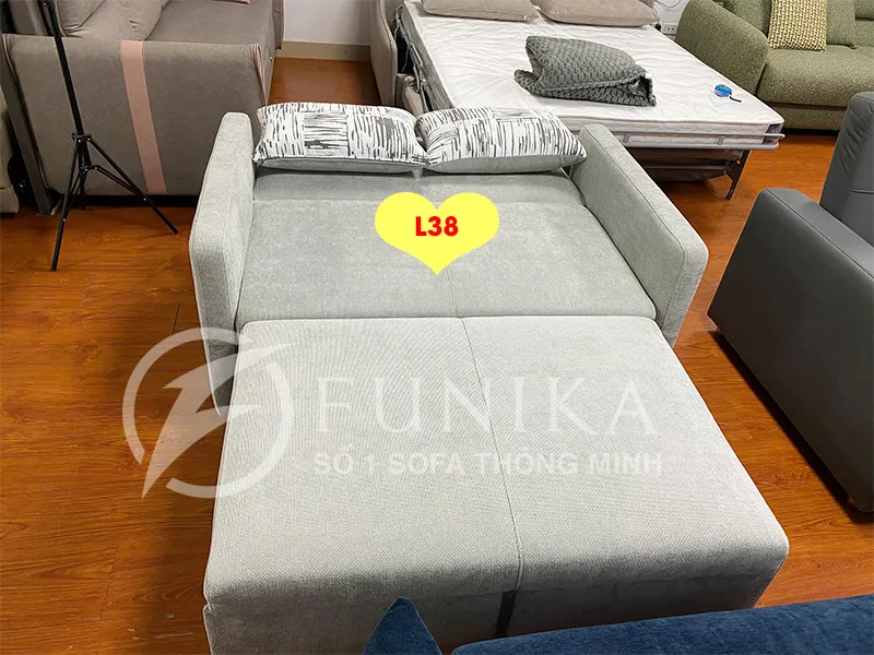 Vải tháo giặt cao cấp của sofa giường kéo L38