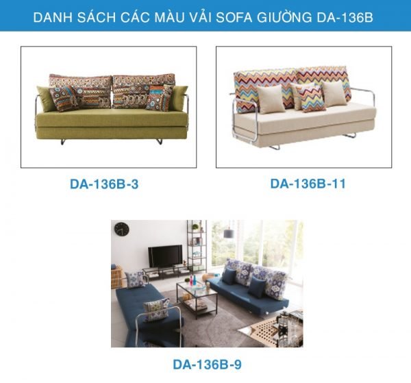 bảng màu vải sofa giường DA-136B