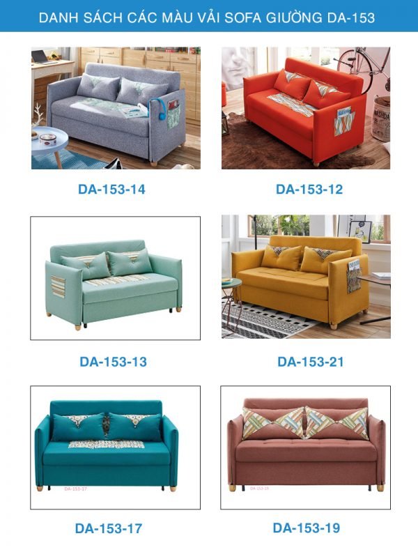 bảng màu vải sofa giường DA-153