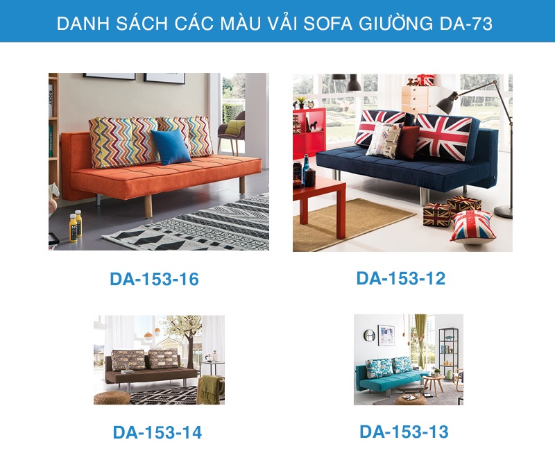 bảng màu vải sofa giường DA-73