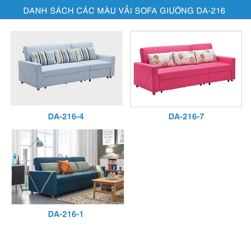 bảng màu vải sofa giường thông minh DA-216